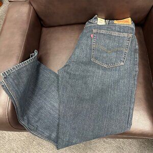 Levis Jeans Men' 40x32 Blue 527 Slim Bootcut Western Cowboy Rodeo Dark Denim NEW